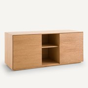 Bureauonderbouw met 2 deuren, eikenhout en fineer, Mikube