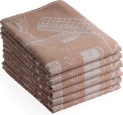 Theedoek molen – 6 stuks – 50×70 – bruin