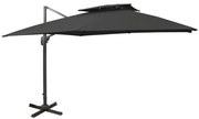 vidaXL Zweefparasol met dubbel dak 300x300 cm zwart