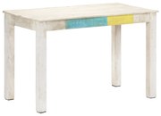 vidaXL Eettafel 120x60x76 cm massief mangohout wit