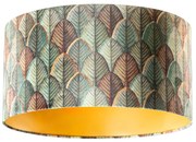 Velours lampenkap blad dessin met gouden binnenkant 50/50/25