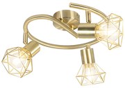 Art Deco Spot / Opbouwspot / Plafondspot messing draai- en kantelbaar 3-lichts - Mosh Modern E14 rond Binnenverlichting Lamp