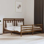 vidaXL Bedframe massief hout honingbruin 180x200 cm 6FT Super King