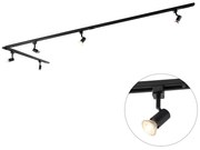 Modern railsysteem met 5 Spot / Opbouwspot / Plafondspots zwart 1-fase - Iconic Jeany Modern GU10 Binnenverlichting Lamp