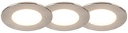 Set van 3 inbouwspots rond staal incl. LED IP65 - Simply