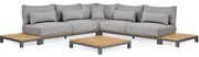 SUNS Evora hoek loungeset 6 delig light anthracite mixed weave / matt royal grey