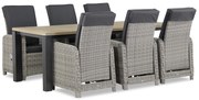 Tuinset 6 personen 230 cm Wicker Grijs Garden Collections Bello/Veneto