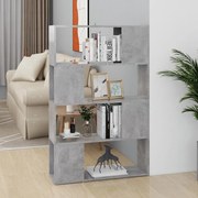 vidaXL Boekenkast/kamerscherm 80x24x124,5 cm spaanplaat betongrijs