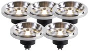 Set van 5 LED lampen AR111 GU10 11W 2000K-3000K dim to warm