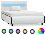 vidaXL Bedframe met LED kunstleer wit 90x200 cm