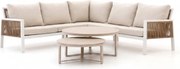+ 10% kassakorting | Hoek loungeset Manifesto | 5 personen | Loungeset Wit | Hoekbank Aluminium | 246x246cm | Kees Smit Tuinmeubelen