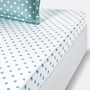 Hoeslaken in flanel met stippenprint Clarisse