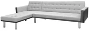 vidaXL Hoekslaapbank 218x155x69 cm stof zwart en grijs