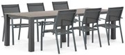 Tuinset 6 personen 240 cm Aluminium Grijs Lifestyle Garden Furniture Sella/Valley