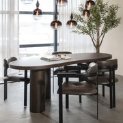 Eleonora Bobbie Organische Eettafel Walnoot - 215 X 110cm.