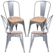 Pakket 4 Stoelen Torix Natuurlijk Hout