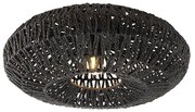 Retro plafondlamp zwart touw 50cm - Lina