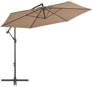 vidaXL Zweefparasol met aluminium paal 300 cm taupe