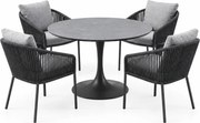 Flair Brightling dining tuinset 120xH75 cm 5 delig antraciet keramiek