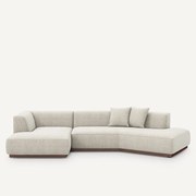 Linkse open hoekbank in gespikkelde stof, Jacopo