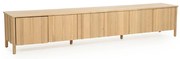 Eleonora Jake Modern Tv-meubel Eikenhout Naturel 264 Cm - 264x47x50cm.