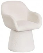 Erica Draaibare Eetkamerstoel Met Armleuningen En Bekleding Bouclé Wit - Sklum