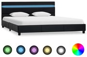 vidaXL Bedframe met LED kunstleer zwart 140x200 cm