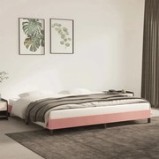 vidaXL Bedframe fluweel roze 200x200 cm