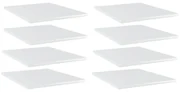 vidaXL Wandschappen 8 st 40x50x1,5 cm spaanplaat hoogglans wit