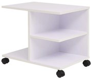 vidaXL Plankenkast verrijdbaar 50x35x42 cm wit