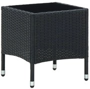 vidaXL Tuintafel 40x40x45 cm poly rattan zwart