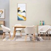 vidaXL Eetkamerstoelen 4 st stof crème