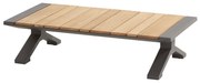 Nostra lounge tuintafel 120x70xH28 cm aluminium matt carbon - teak Taste4SO