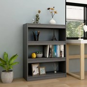 vidaXL Boekenkast/kamerscherm 100x30x103 cm massief grenenhout grijs