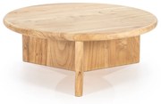 By-Boo Leoti Ronde Salontafel Acacia Hout Naturel 80 Cm - 80 X 80cm.