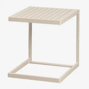 Vierkante Bijzettafel Voor Tuin 40x40 Cm In Aluminium Dulem Tapioca Beige - Sklum