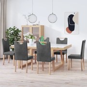 vidaXL Eetkamerstoelen 6 st kunstsuède grijs