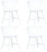 vidaXL Eetkamerstoelen 4 st massief rubberwood wit
