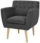 vidaXL Fauteuil stof donkergrijs