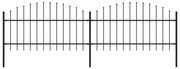 vidaXL Tuinhek met speren bovenkant (1-1,25)x3,4 m staal zwart