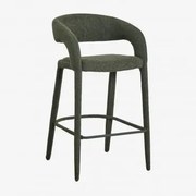 Hoge Kruk 75 Cm Gestoffeerd Arazeina Bouclé Leger Groen - Sklum