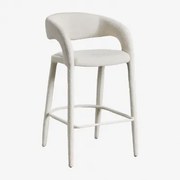 Hoge Kruk 75 Cm Gestoffeerd Arazeina Bouclé Wit - Sklum