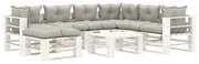 vidaXL 8-delige Loungeset met taupe kussens pallet hout