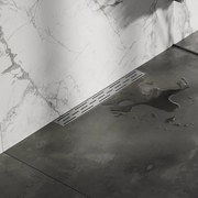 BRAUER Douchegoot - muurflens - 50x7x6.7cm - ondiep - zijuitloop - RVS DR-SRFW50NG