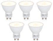 Set van 5 GU10 LED lamp met schemerschakelaar / dag-nacht sensor met bewegingsmelder schemersensor 5W 380 lm 2700K