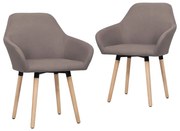 vidaXL Eetkamerstoelen 2 st stof taupe