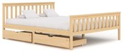 vidaXL Bedframe met 2 lades massief grenenhout 160x200 cm