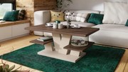 Mazzoni VIVA MAT Bruin eik/beige - MODERNE KOFFIE TAFEL MET SCHAPPEN
