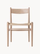 Houten stoel CH36 met handgevlochten zitvlak