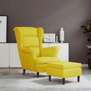 vidaXL Fauteuil met voetenbank fluweel mosterdgeel